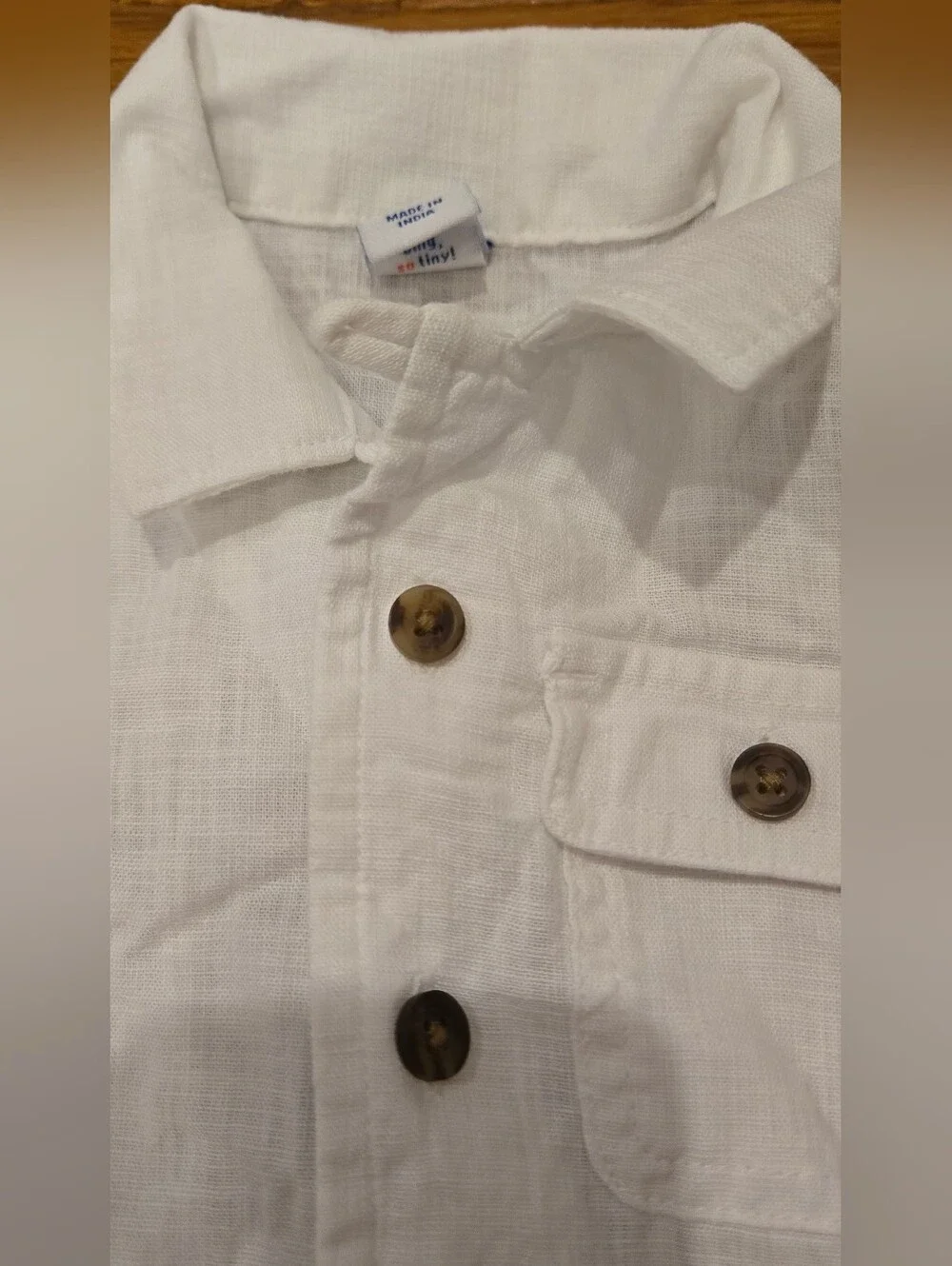 Old Navy Baby Toddler Short Sleeve Button Down White Cotton Shirt
